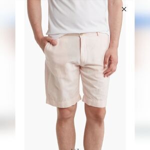 Faherty Malibu Linen & Cotton Summer Pink Chino Shorts Sz 38